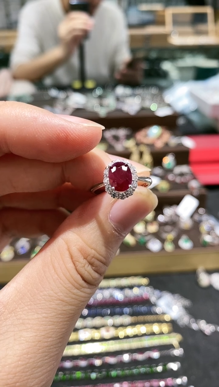 【闪购商品】红宝石戒指银S925镶嵌戒指