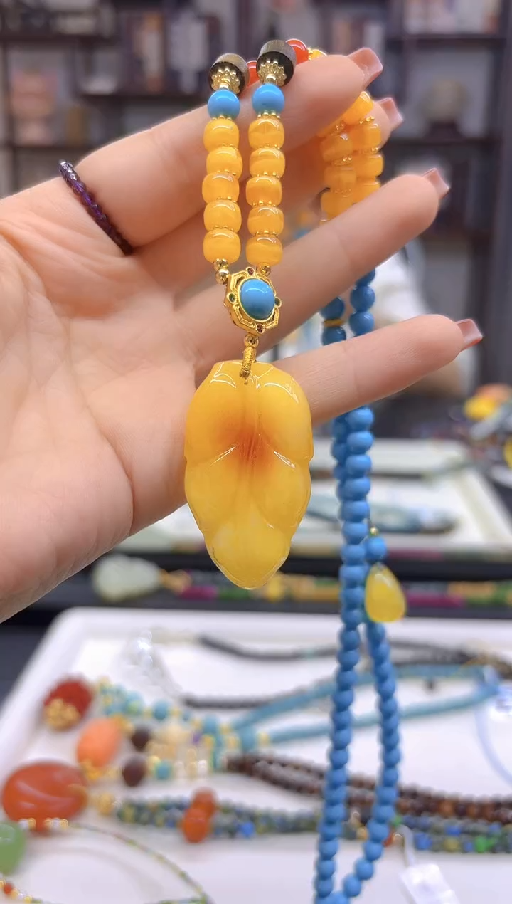 【闪购商品】蜜蜡毛衣链未镶嵌M598