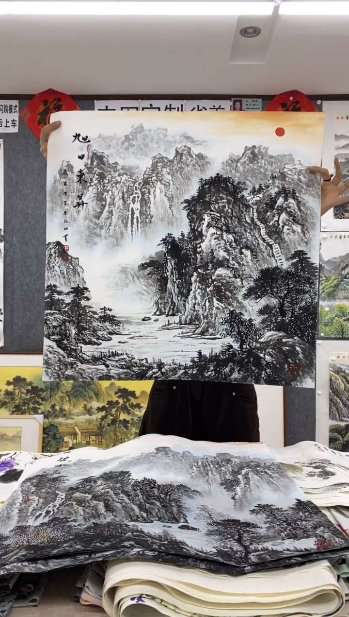 国画福利！沈泳江手绘 四尺斗方68*68cm