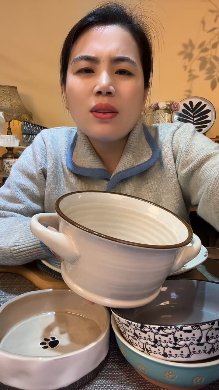 【闪购商品】瓷片瑕疵款 6英寸双耳碗 介意勿拍