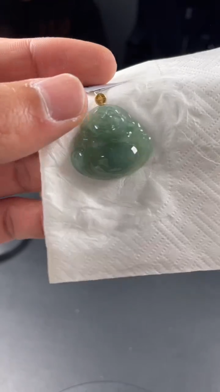 【闪购商品】翡翠颈饰18K金镶嵌缅甸A货翡翠