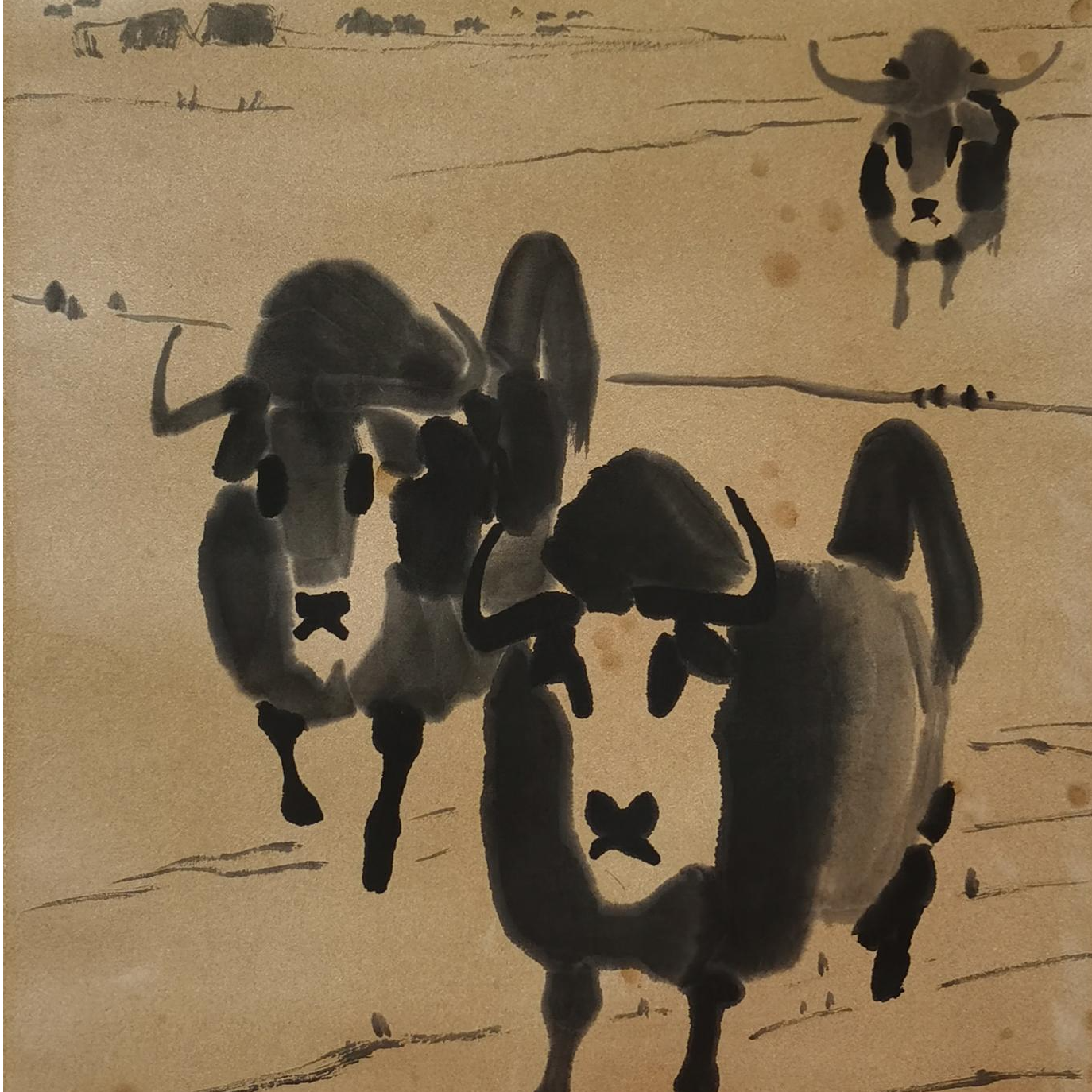 【辽拍】V250709-2-707《动物》（4.1平尺) 纸本镜片  ws1218