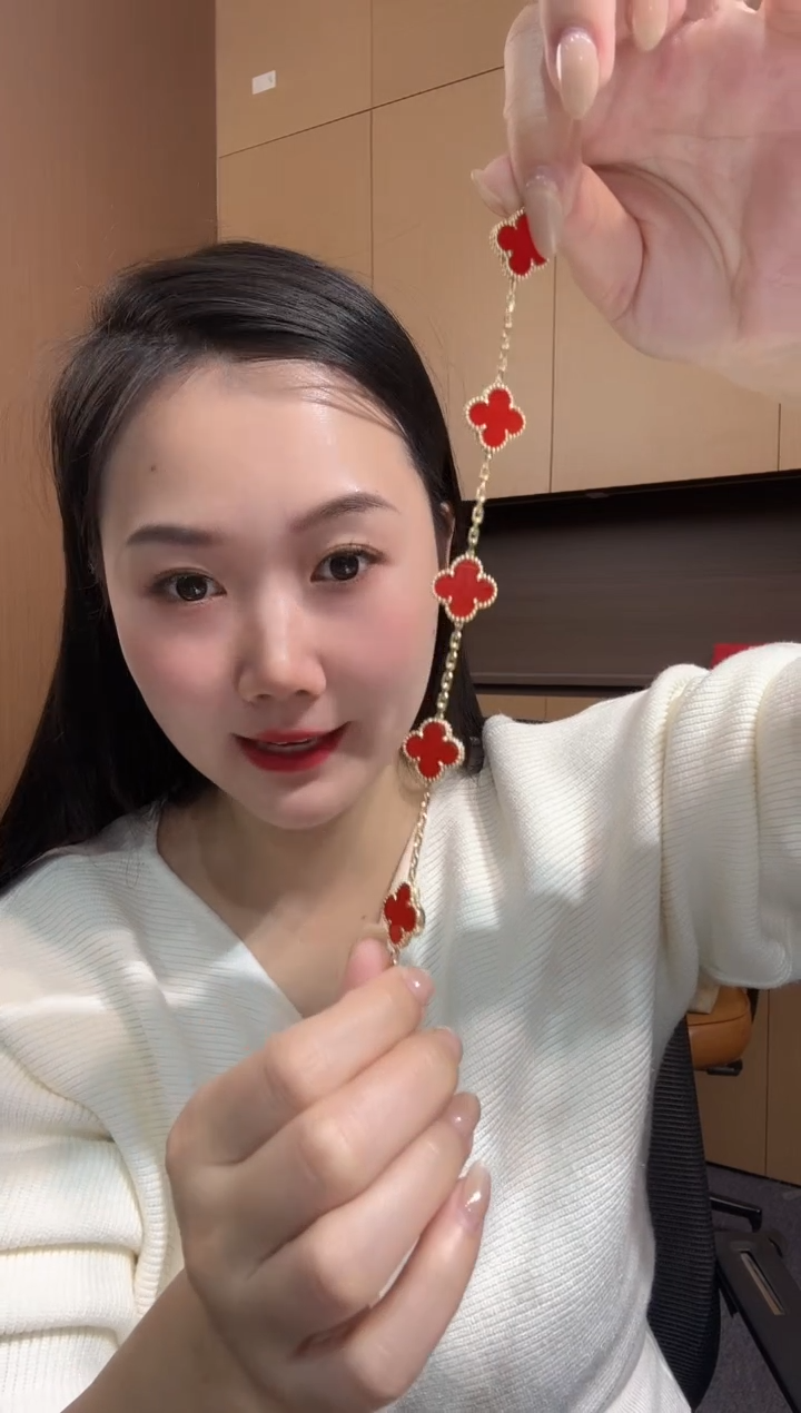 【闪购商品】玛瑙/玉髓手链18K金镶嵌红色k黄，五花手链GHJ 