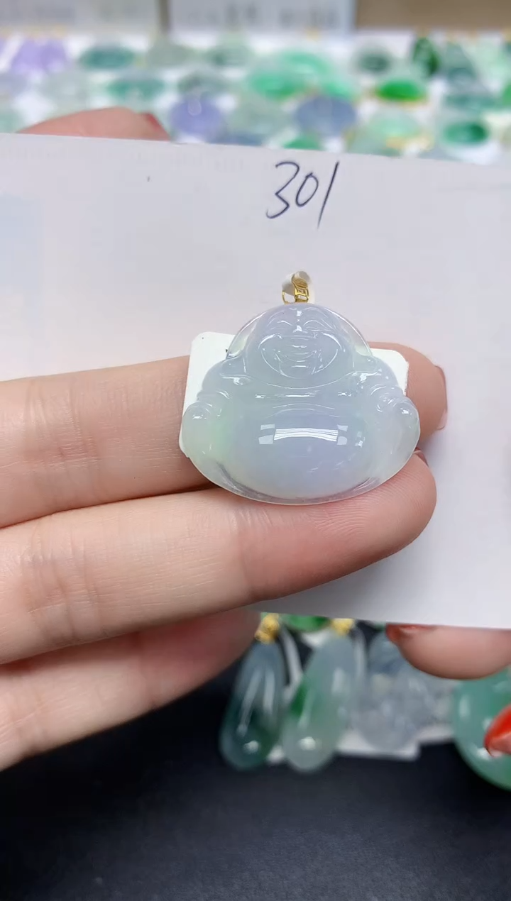 颈饰18K金镶嵌翡翠天然缅甸翡翠A货翡翠百元以上9元证书费自理