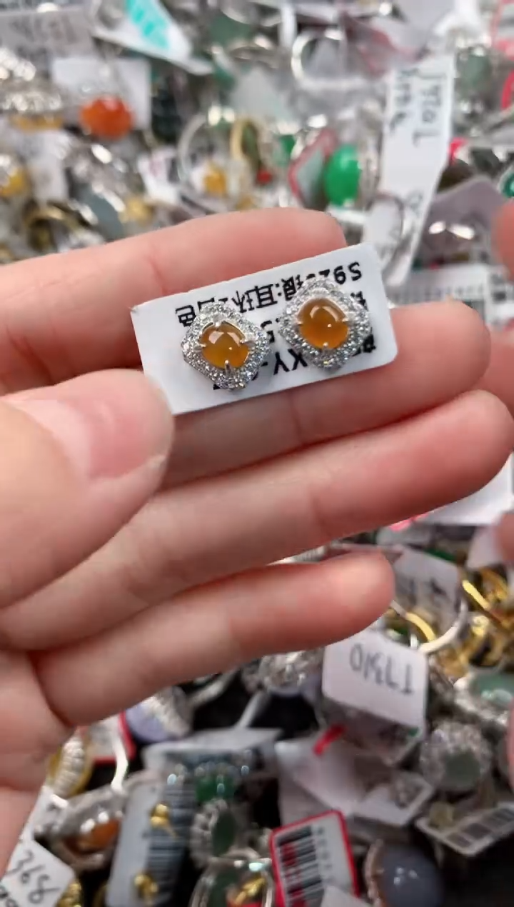 银S925镶嵌戒指翡翠13-13-13     5