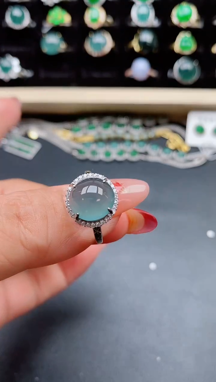 【闪购商品】翡翠戒指银S925镶嵌321312