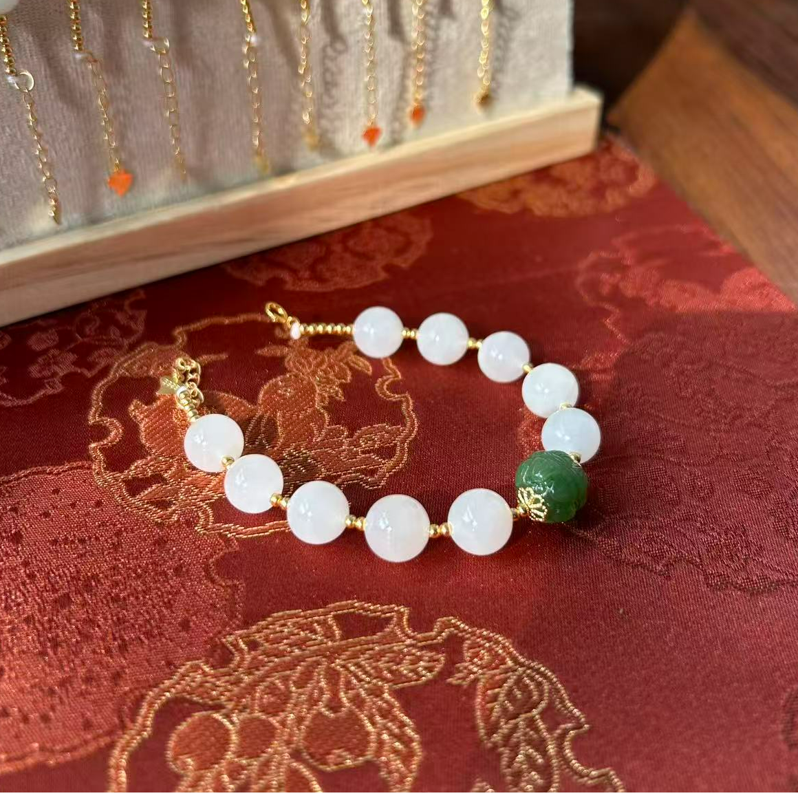 和田玉白玉diy单圈手串 多样性发货 拍一发一