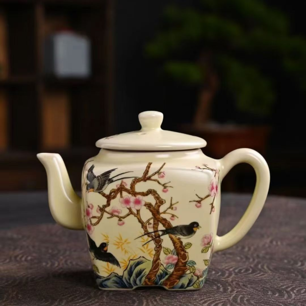 G1566-喜上眉梢四方壶HSF2