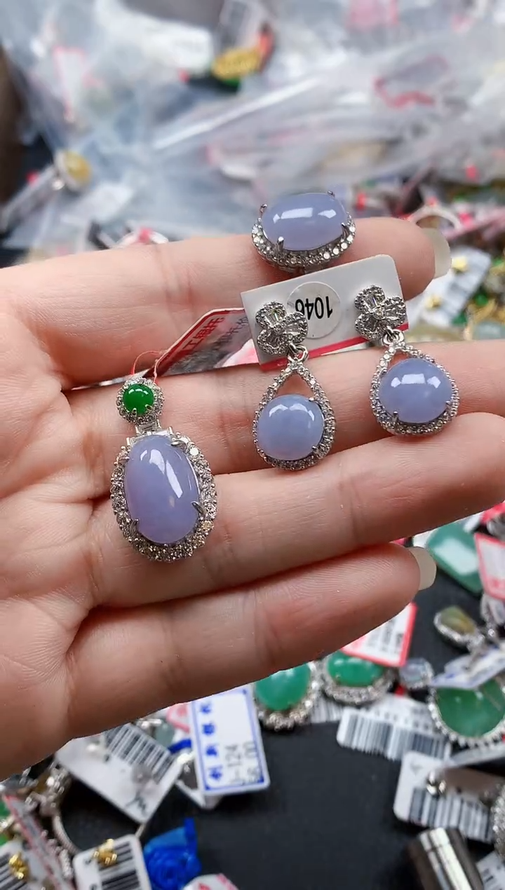 银S925镶嵌戒指翡翠天然A货缅甸翡翠