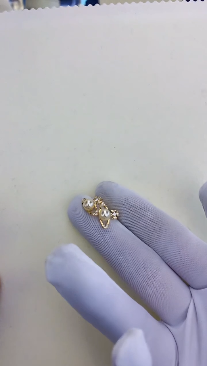 银S925镶嵌饰品海水珍珠设计款耳钉