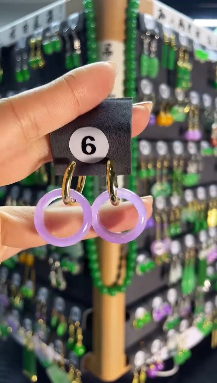 【闪购商品】翡翠耳饰银S925镶嵌6....