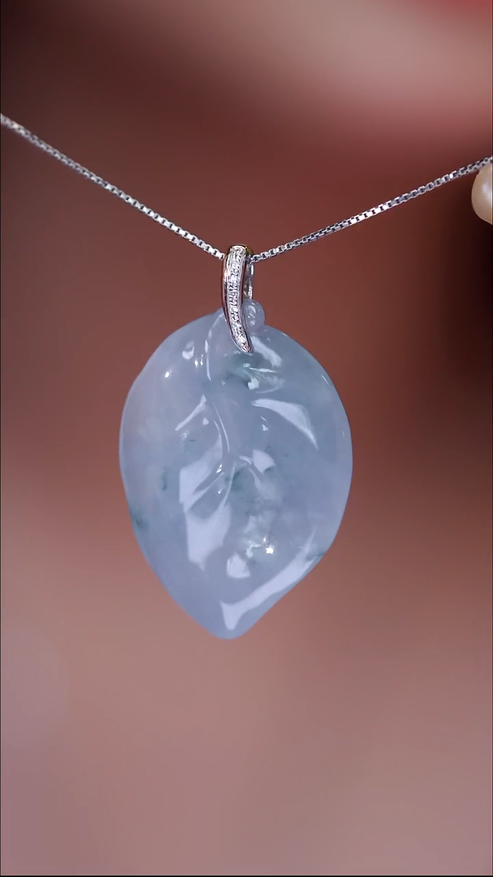 吊坠(不含链)18K金镶嵌翡翠15