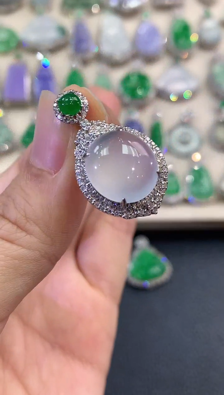 【闪购商品】翡翠吊坠(不含链)18K金镶嵌C59  