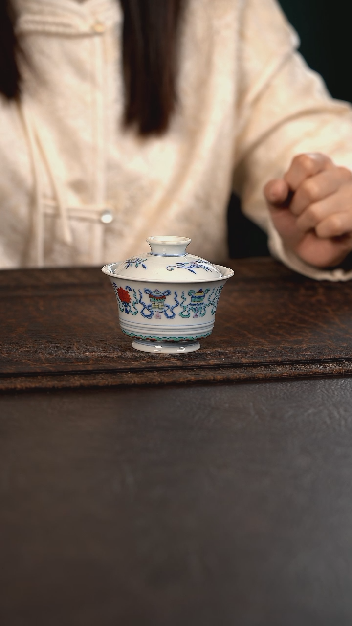 【闪购商品】杯云霞珍藏斗彩八宝小马蹄盖碗