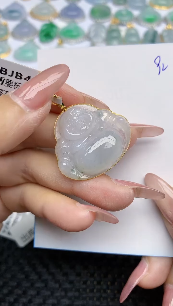 【闪购商品】翡翠颈饰18K金镶嵌天然A货翡翠 92