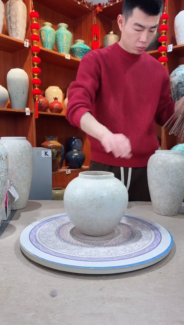 【闪购商品】瓶陶瓷花瓶 无花 茶白小号