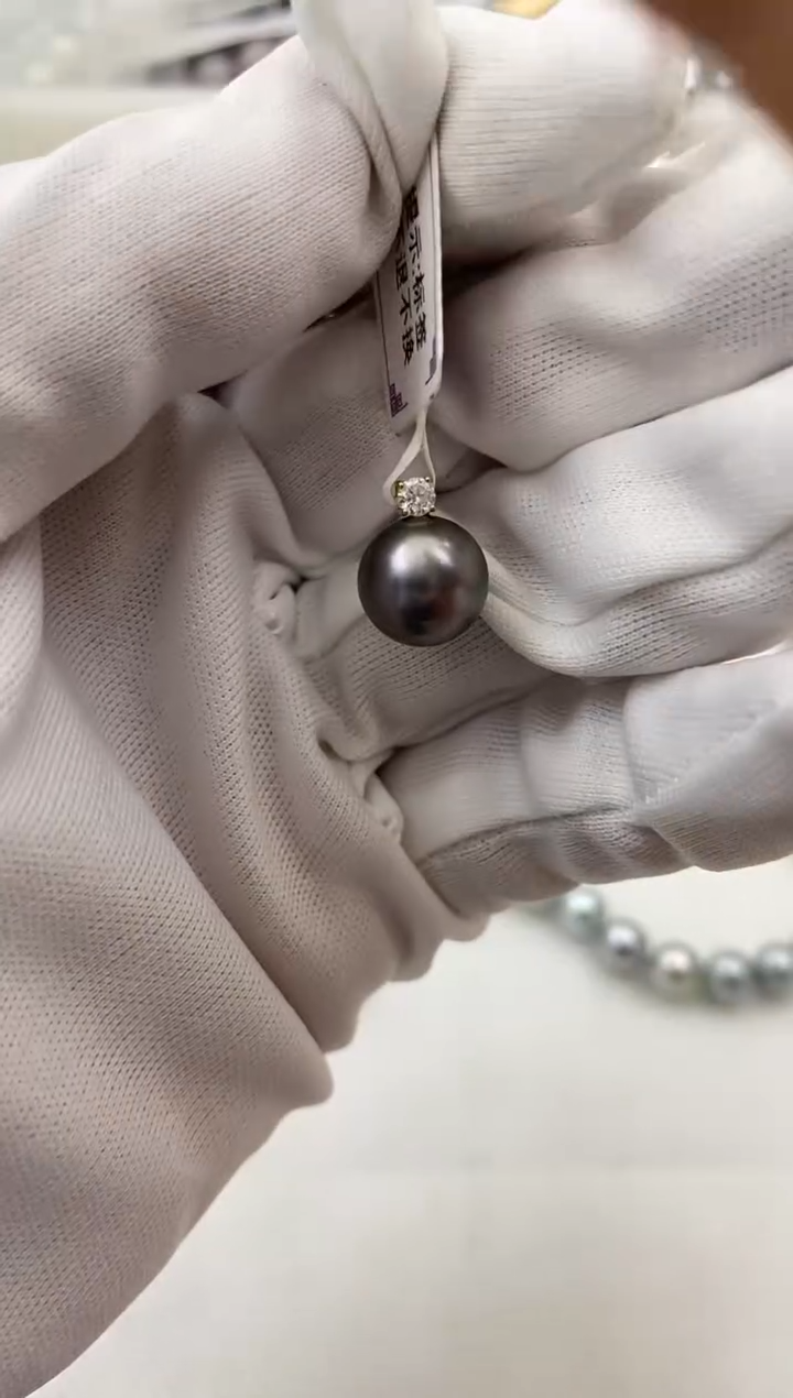 【闪购商品】海水珍珠吊坠(不含链)18K金镶嵌大溪地吊坠11mm