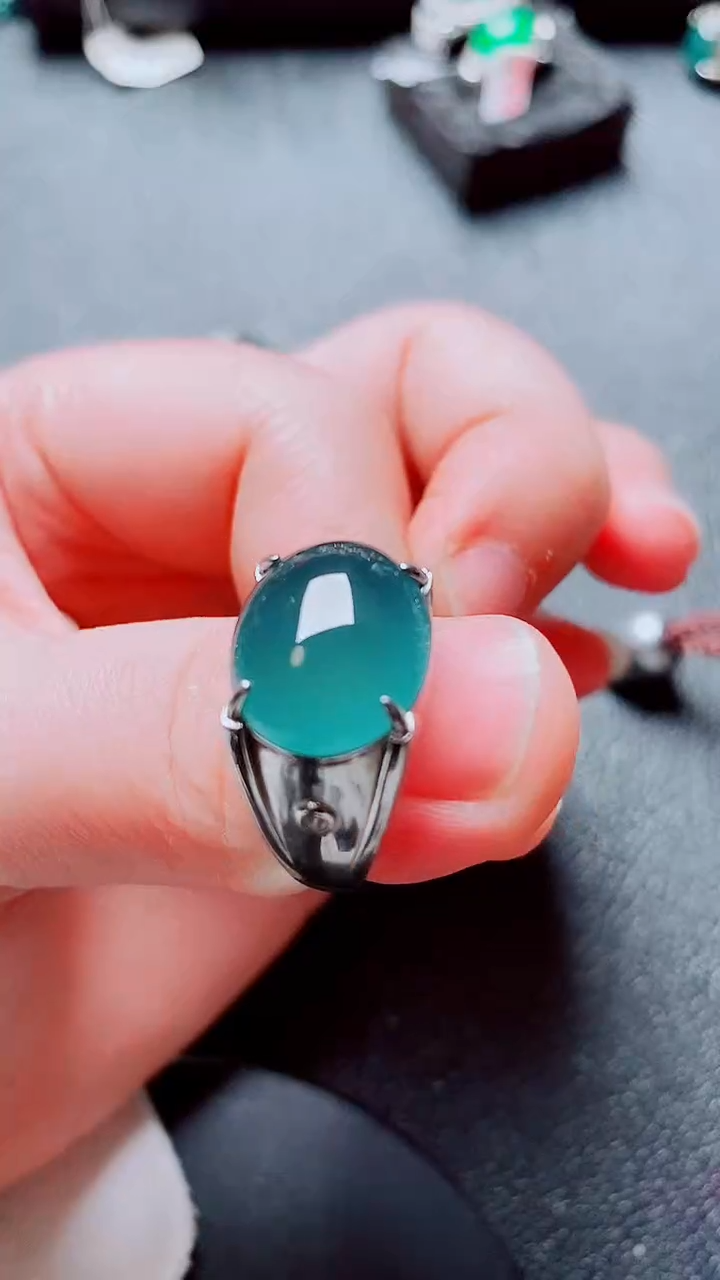 银S925镶嵌戒指翡翠111