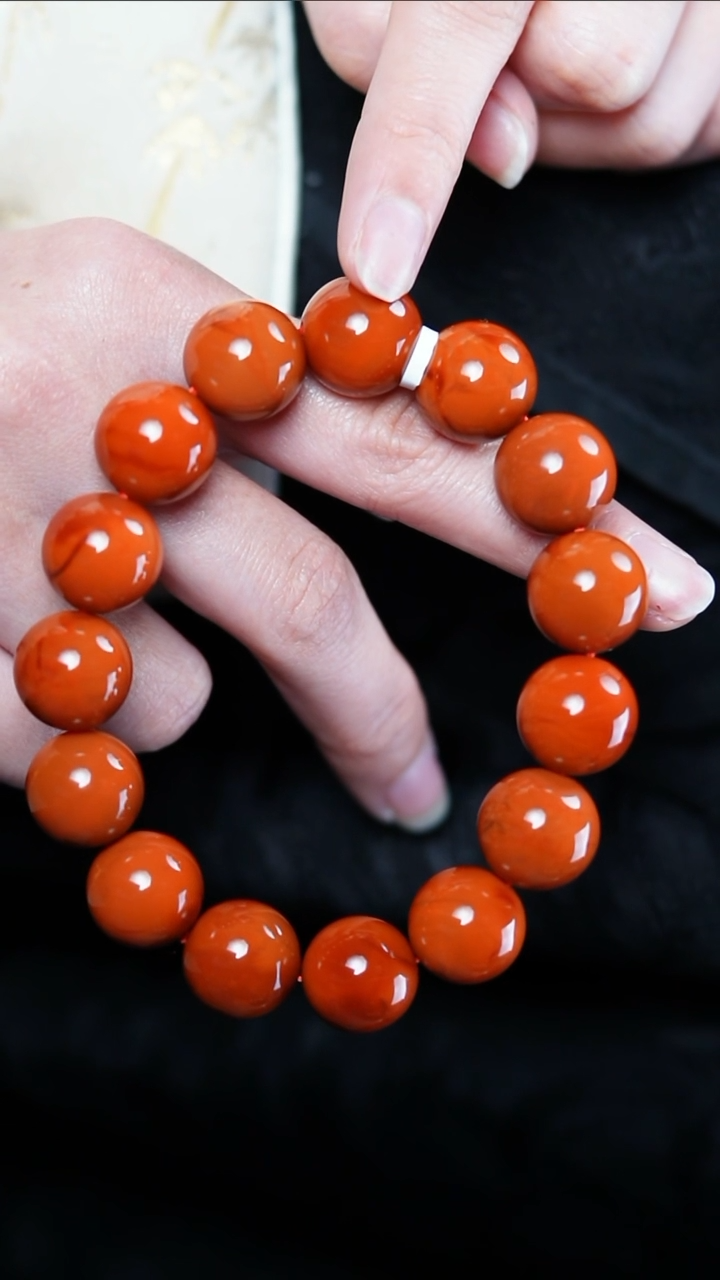 【闪购商品】南红玛瑙手串未镶嵌柿子@@SCSZ单-14.5mS手工