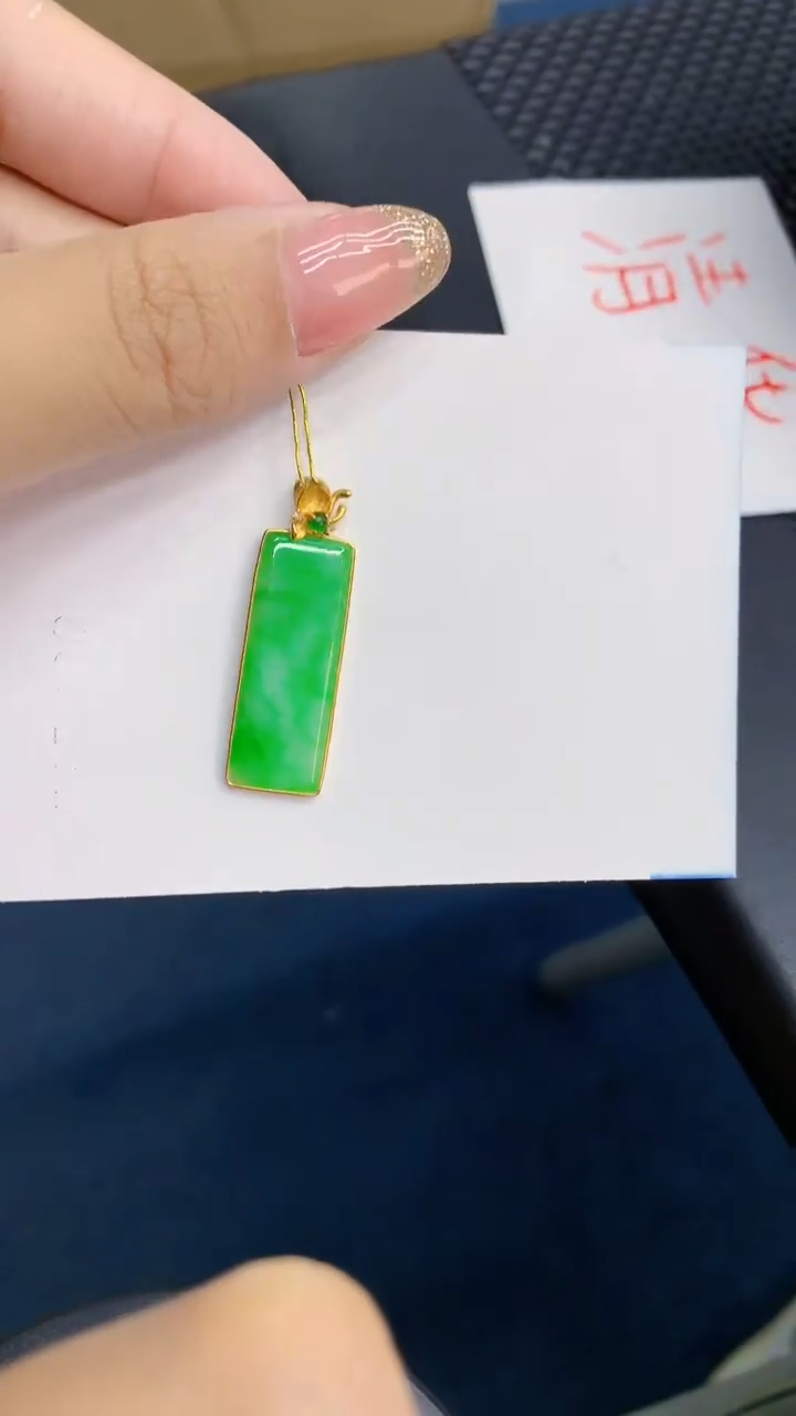 【闪购商品】翡翠18K金镶嵌颈饰            8