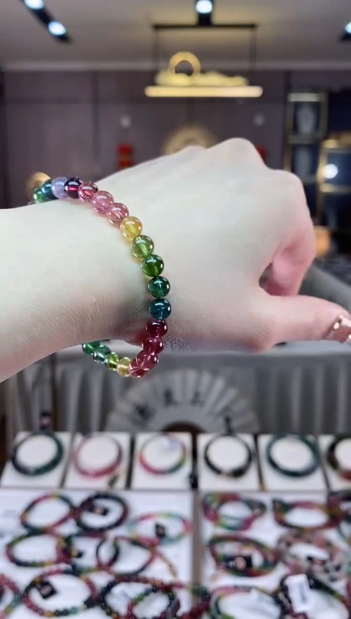 【闪购商品】碧玺收藏级单圈手串6mm+未镶嵌一物一证dan