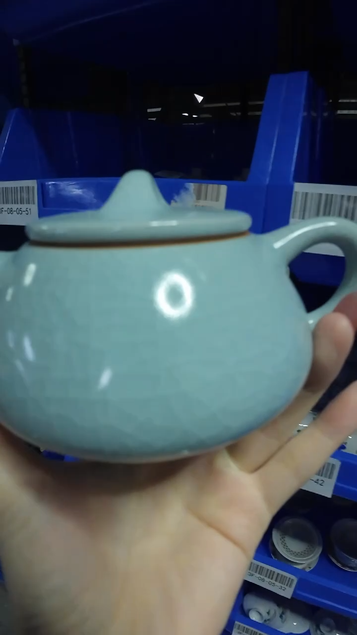 【汝窑柏采石瓢茶壶】