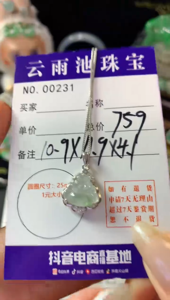 颈饰银S925镶嵌翡翠翡翠