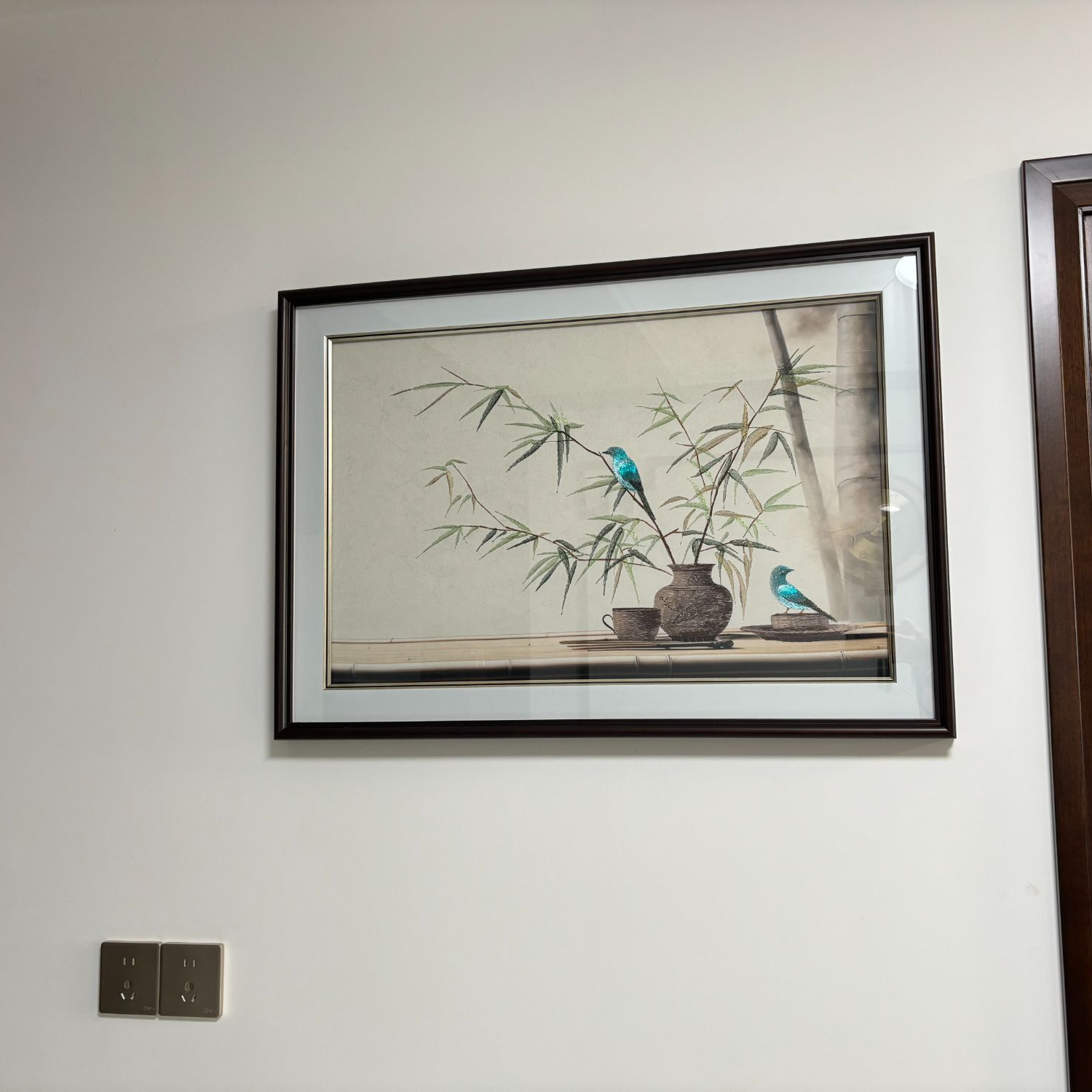 电表箱画 刺绣画 餐厅画