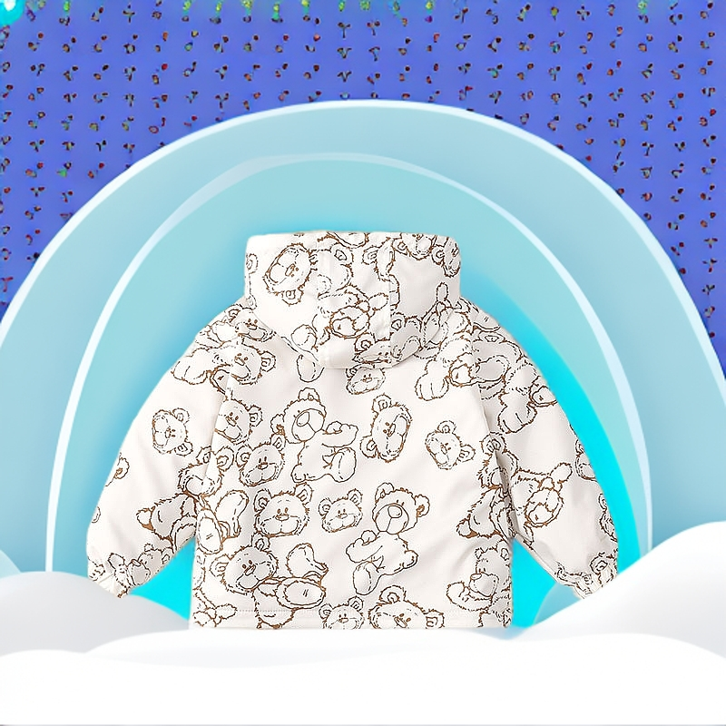 春季大男女孩童宝夹克外套上衣婴幼儿加绒亲子装中大两面穿冲锋衣