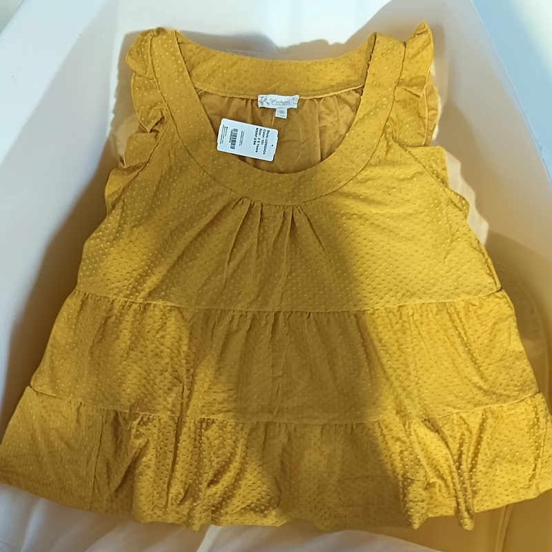 2502434黄色旮瘩外贸尾货背心