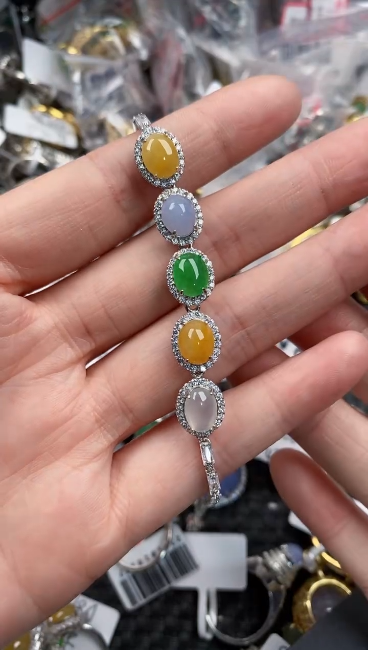 银S925镶嵌戒指翡翠444              6