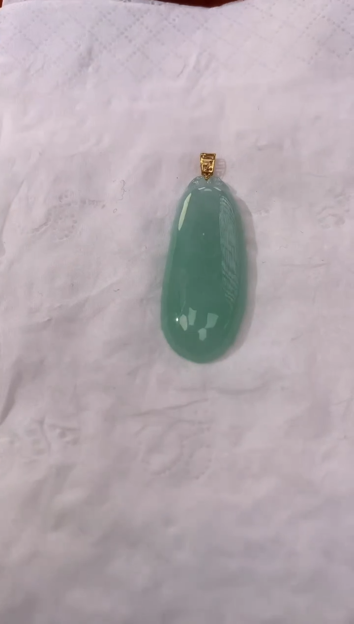 【闪购商品】翡翠颈饰18K金镶嵌天然缅甸a货翡翠