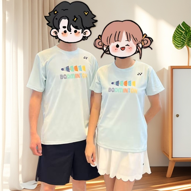 新款YONEX尤尼克斯羽毛球服Y男女运动速干情侣短袖上衣1152625BCR
