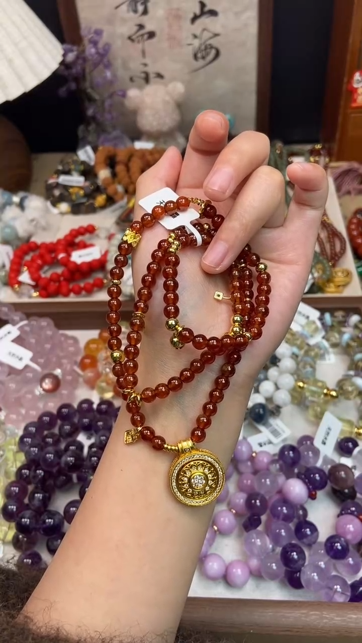 未镶嵌手链石榴石350