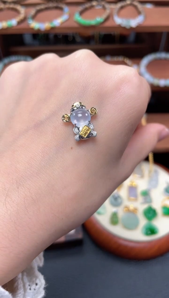 【闪购商品】翡翠吊坠(不含链)18K金镶嵌一个  JK719