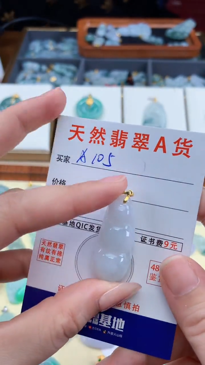颈饰未镶嵌翡翠天然A货翡翠挂件