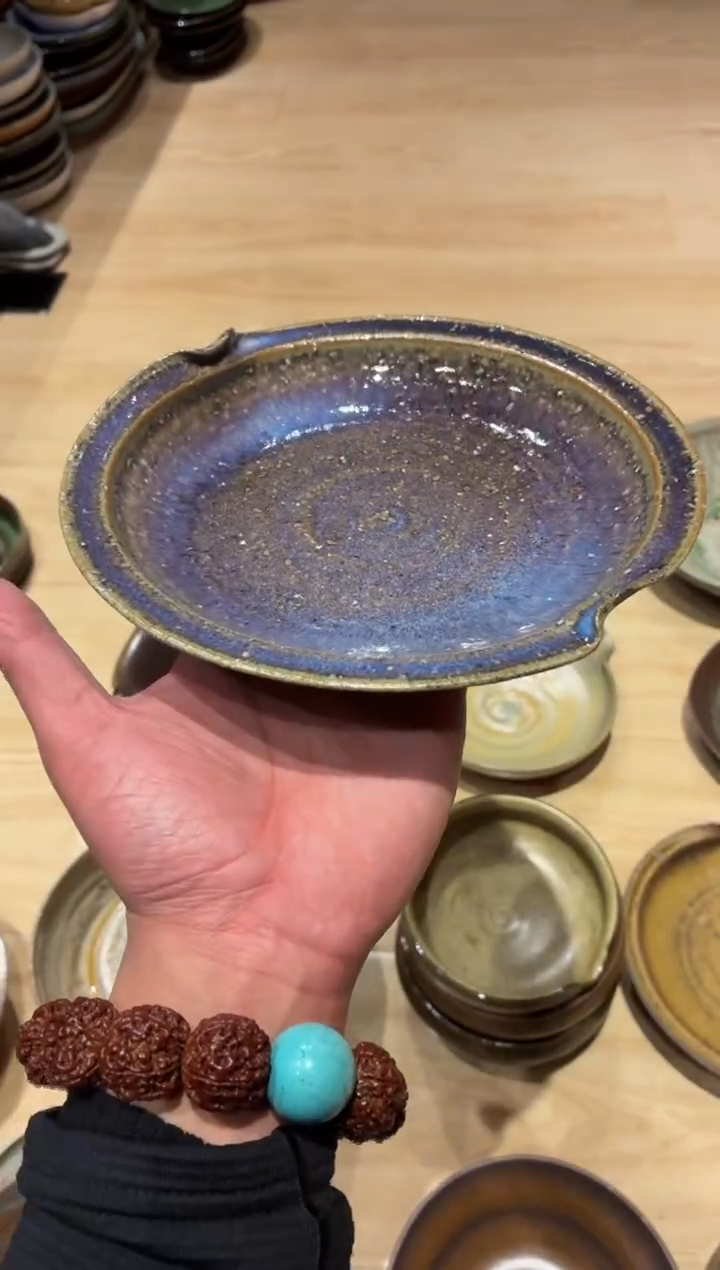 瓷片8寸手工苏打紫炒菜盘（福利款）