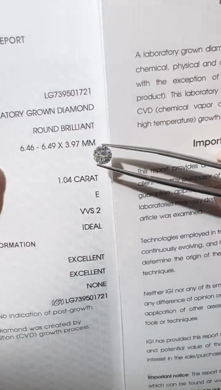 裸石合成钻石X****鲨LG1721   1.04ct