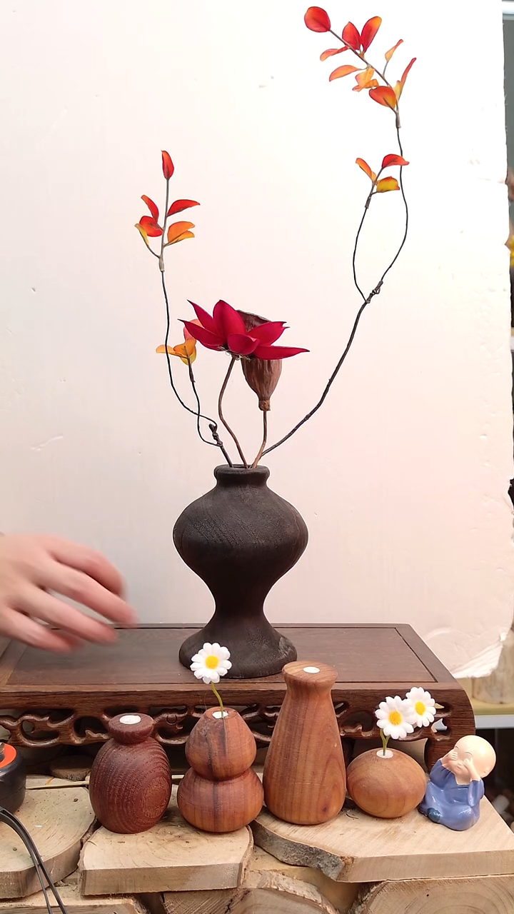 木实木花瓶 一物一拍