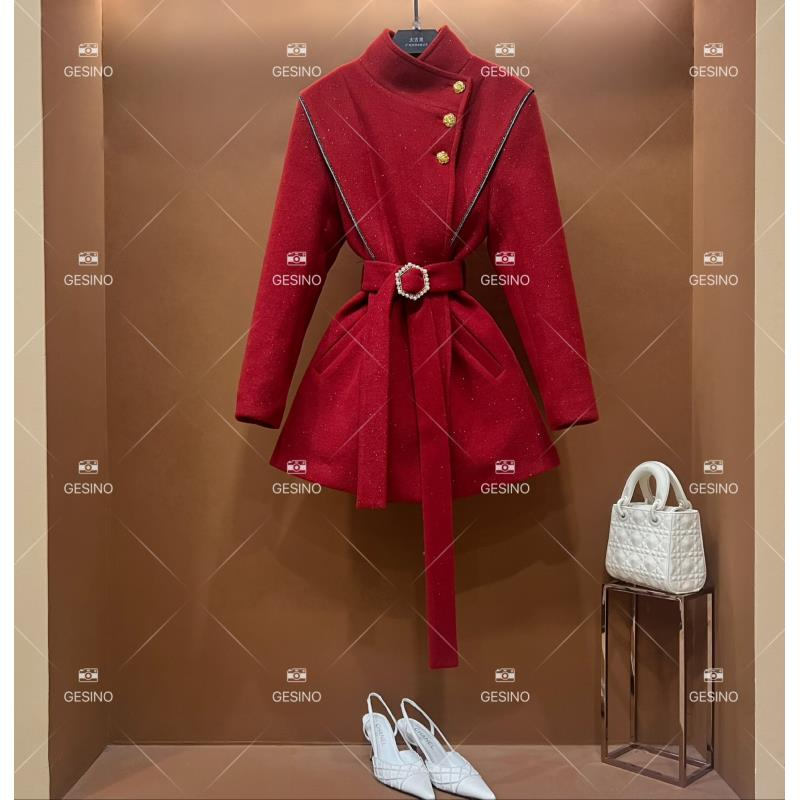 【娜娜】秋冬气质小香风时尚收腰女士翻领中长款羽绒服 QD-2025167