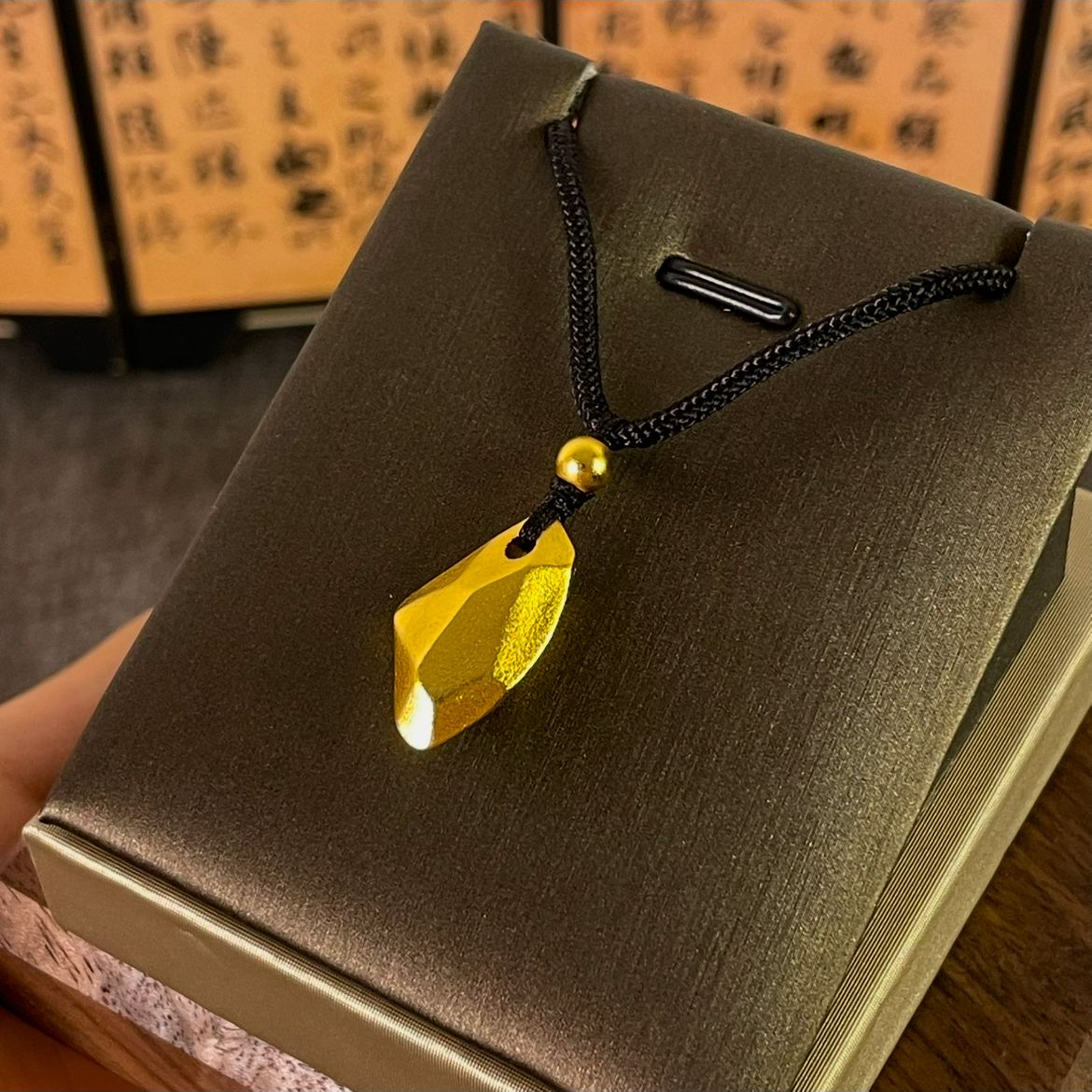 铜合金亚克力吊坠铜合金吊坠 许愿石吊坠男女同款三生石项链手工