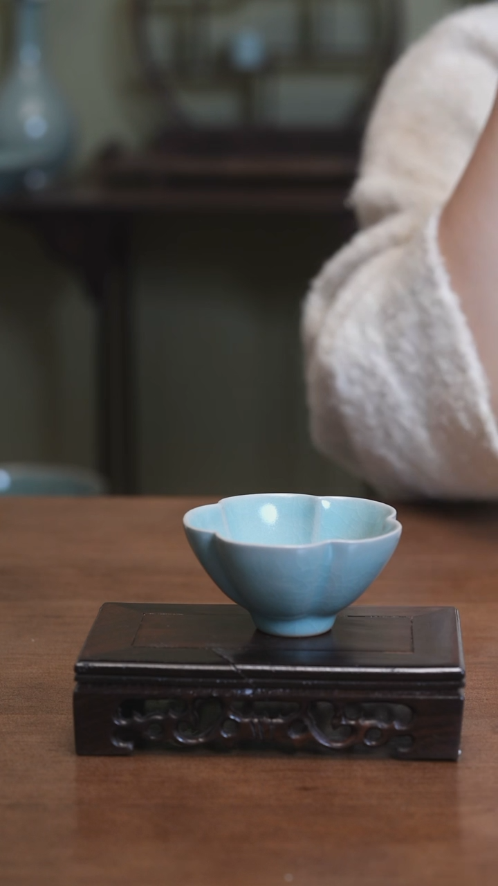 【闪购商品】Y宝丰宋官窑原产地汝瓷梅花杯