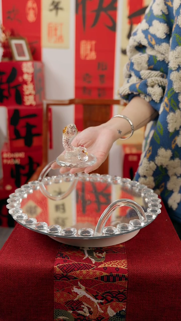 【闪购商品】琉璃拉丝棕底蛇摆件