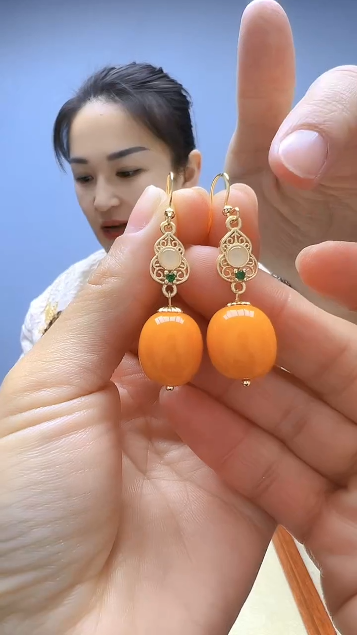 高货diy劲饰葫芦桶珠耳钩