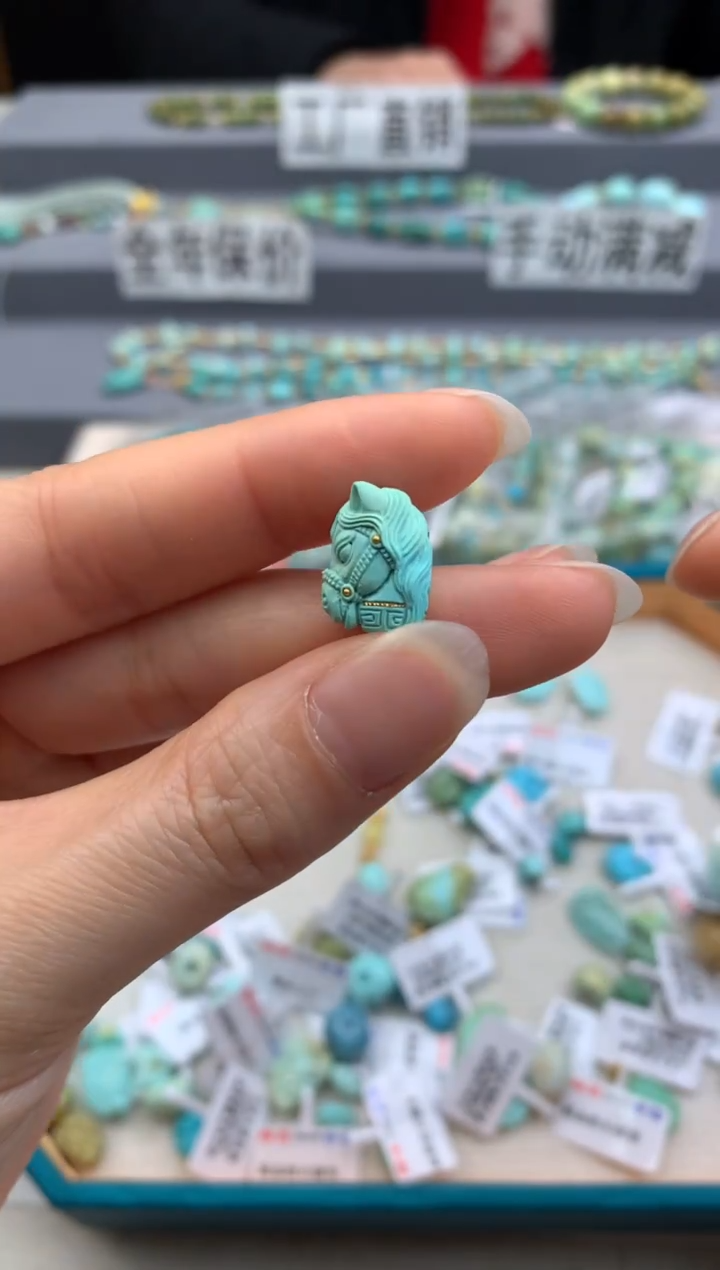 未镶嵌绿松石精工雕刻茜.D08