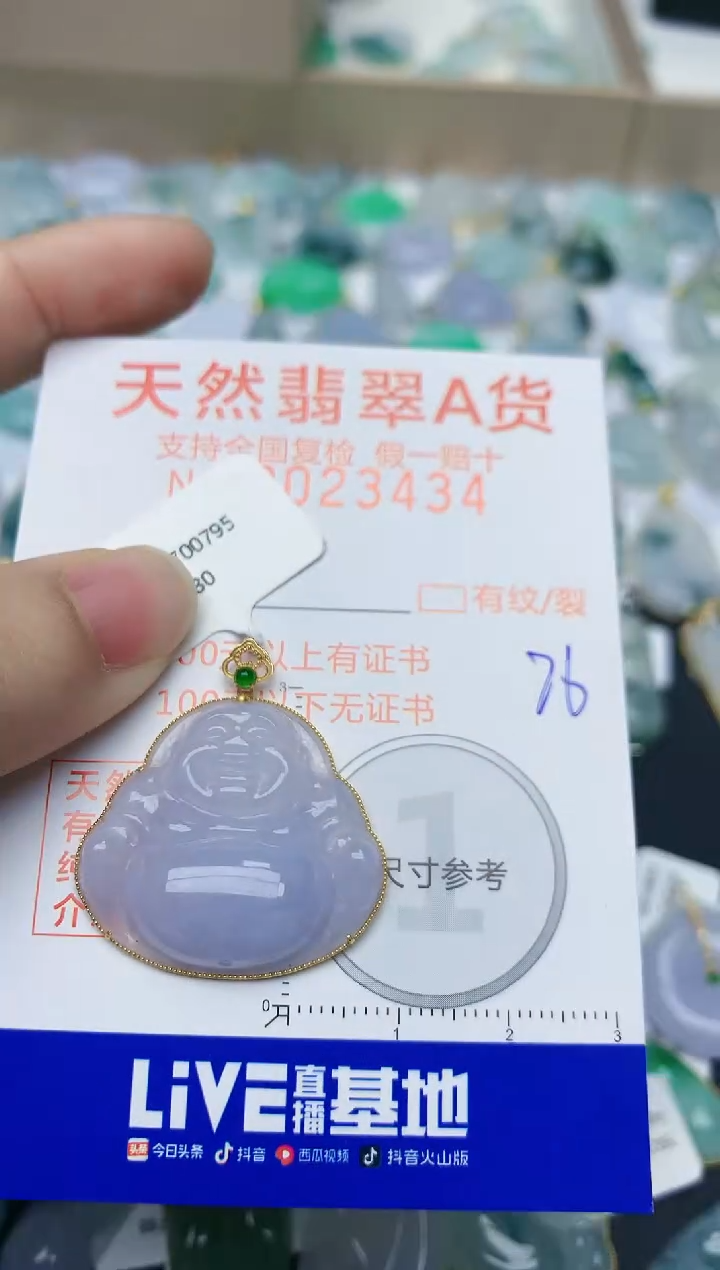【闪购商品】翡翠颈饰18K金镶嵌天然翡翠A货    76