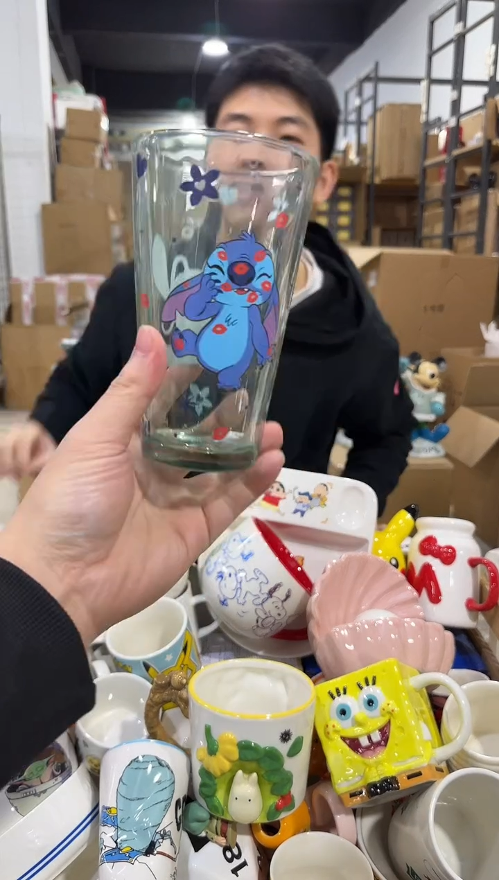 瓷片史迪仔玻璃杯