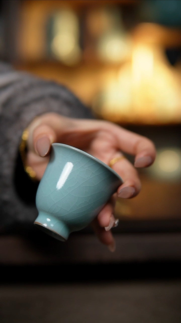 【闪购商品】杯仿古纯手工薄胎风铃杯瑕