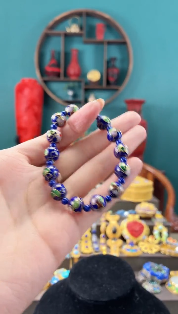 非遗手工景泰蓝手串1.0宝蓝