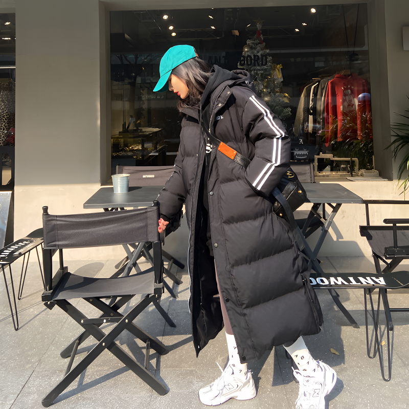 中长款韩版宽松羽绒棉服网红爆款过膝棉衣学院风爆款加厚棉袄外套